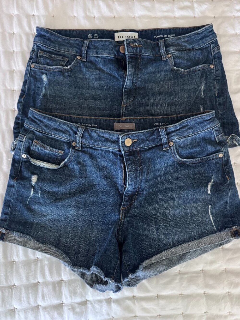 DL 1961 Jean Denim Shorts Karlie Boyfriend Shorts Sz 31 Women (set 2)